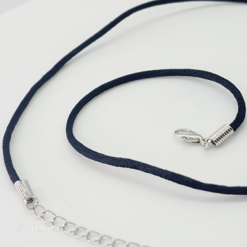🏖 Satin Silk Necklace Cord with Lobster Clasp and Extension Chain - Picture 3 of 4